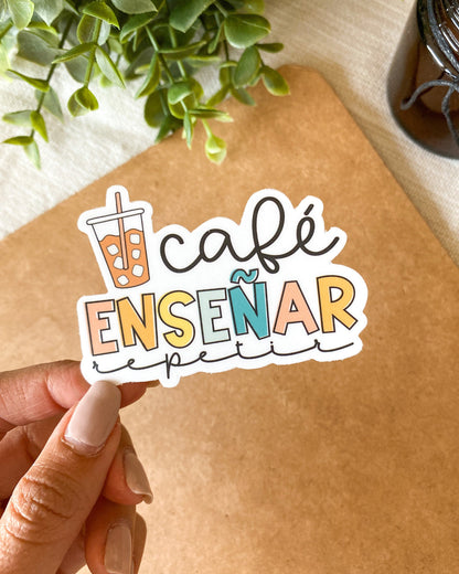 Café Enseñar Repetir Teacher Sticker