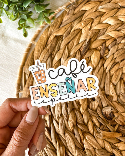 Café Enseñar Repetir Teacher Sticker